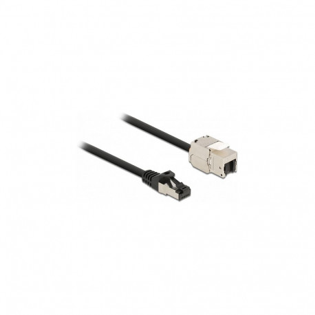 "Delock Kabel RJ45 Stecker zu Keystone Modul RJ45 Buchse Cat.6A 5 m schwarz"