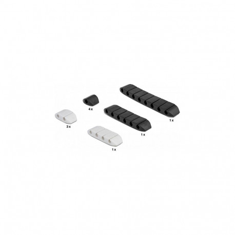"Delock Kabelhalter trapezförmig selbstklebend Kombi Set 10 Stück schwarz / weiß"