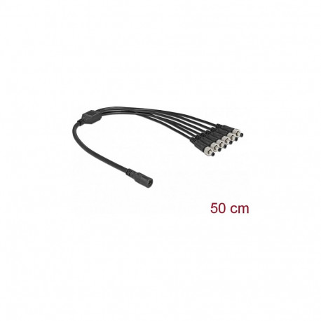 "Delock DC Verteilerkabel 5,5 x 2,1 mm 1 x Buchse zu 6 x Stecker verschraubbar"