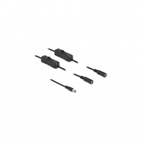 DC-kaabel 5,5 x 2,1mm pistikuga 2 × DC-pesaga, lülitiga, 1m