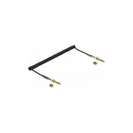 "Delock Spiralkabel 3,5 mm 3 Pin Klinkenstecker zu Klinkenstecker mit Schraubadapter 3 m"
