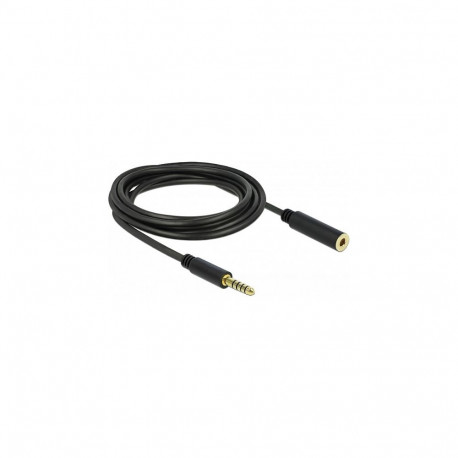 "Delock Verlängerungskabel Klinke 4,4 mm 5 Pin Stecker zu Buchse 3 m schwarz"