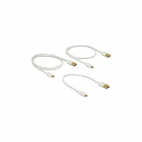 Andme- ja kiirlaadimiskaablite 3-osaline komplekt USB 2.0 tüüp-A pistik – USB 2.0 tüüp Micro-B pisti