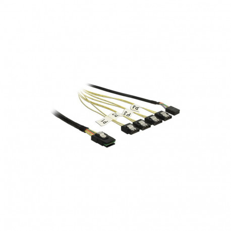 "Delock Kabel Mini SAS SFF-8087 > 4 x SATA 7 Pin Reverse + Sideband 1 m"