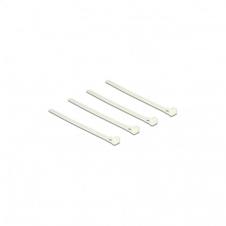 "Delock Kabelbinder lösbar weiß L 150 x B 7,5 mm 100 Stück"