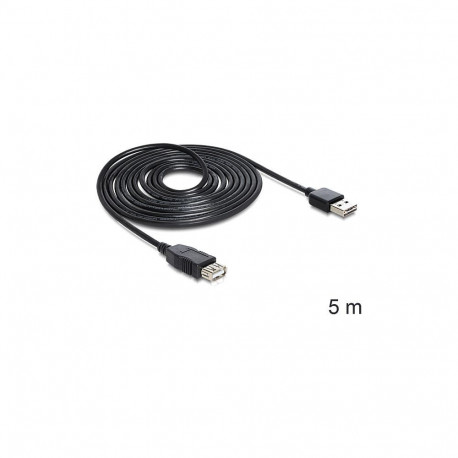 "Delock Verlängerungskabel EASY-USB 2.0 Typ-A Stecker > USB 2.0 Typ-A Buchse schwarz 5 m"