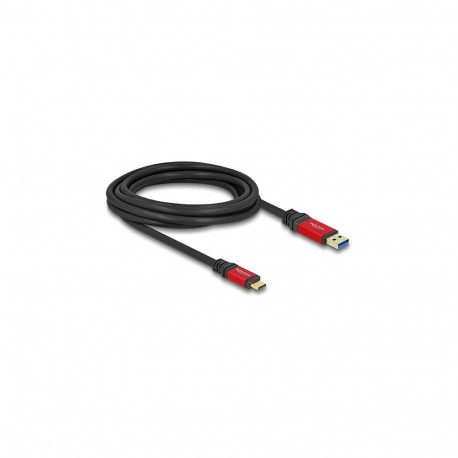 Delock USB 10 Gbps kaabel USB Type-A - USB Type-C 3 m punane metallist