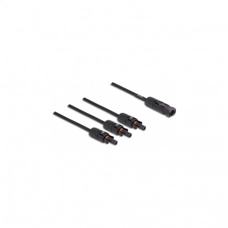 "Delock DL4 Solar Splitter Kabel 1 x Stecker zu 3 x Buchse 35 cm schwarz"