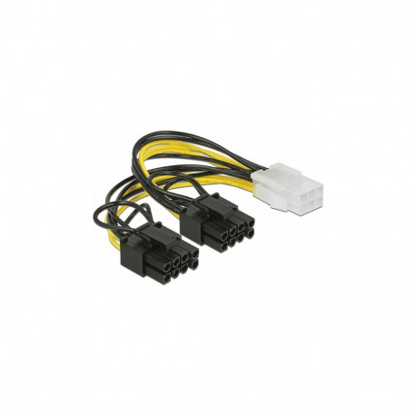 "PCI Express Stromkabel 6 Pin Buchse > 2 x 8 Pin Stecker 15 cm"