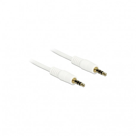 "Delock Klinkenkabel 3,5 mm 3 Pin Stecker > Stecker 0,5 m weiß"