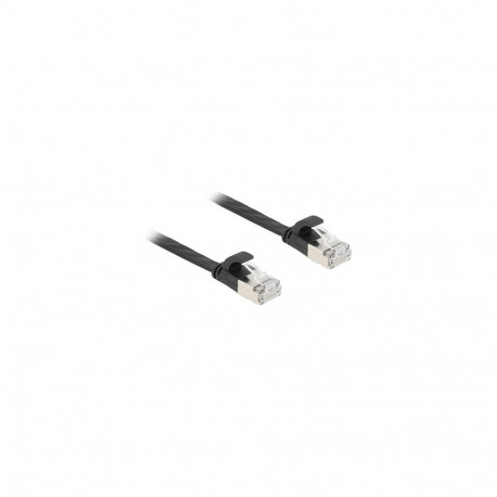 "Delock RJ45 Flachband Patchkabel Stecker zu Stecker Cat.6A U/FTP 5 m schwarz"