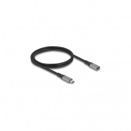 "Delock USB 40 Gbps Verlängerungskabel USB Type-C™ Stecker zu Buchse PD 3.1 240 W 1 m grau Metall"