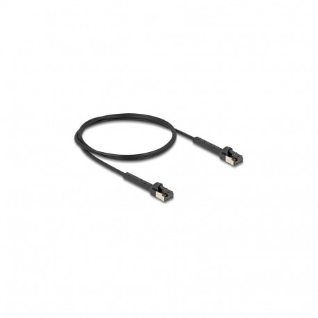 "Delock RJ45 Slim Netzwerkkabel Cat.6A U/FTP winkelbar schwarz 1 m"