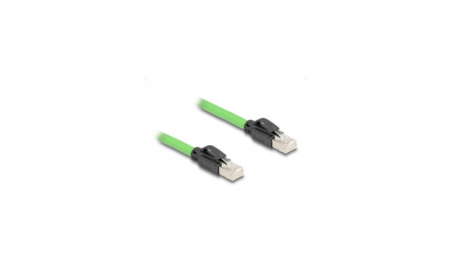 "Delock RJ45 Netzwerkkabel Cat.6A Stecker zu Stecker SF/UTP schleppkettentauglich PUR (TPU) 1 m grün