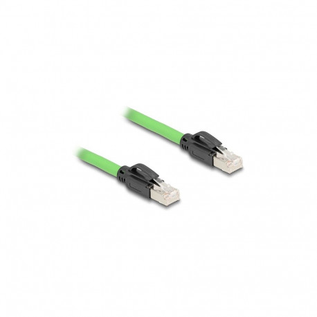 "Delock RJ45 Netzwerkkabel Cat.6A Stecker zu Stecker SF/UTP schleppkettentauglich PUR (TPU) 2 m grün