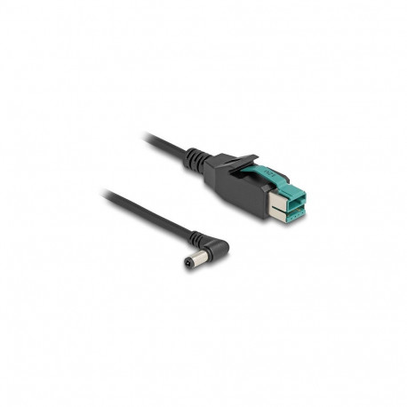 "Delock PoweredUSB Kabel Stecker 12 V zu DC 5,5 x 2,5 mm Stecker gewinkelt 1 m"