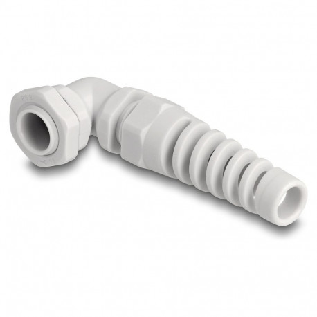 "Delock Kabelverschraubung mit Zugentlastung 90° gewinkelt PG9 grau"