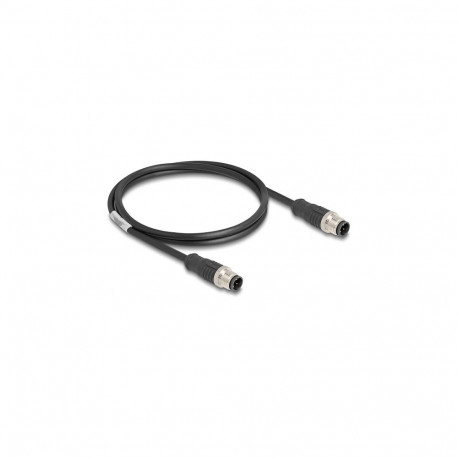Delock M12 D-koodiga 4 pin pistik-pistik PVC kaabel 1 m