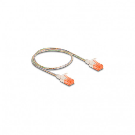 "Delock RJ45 Netzwerkkabel Cat.6A U/UTP Slim 0,5 m transparent"