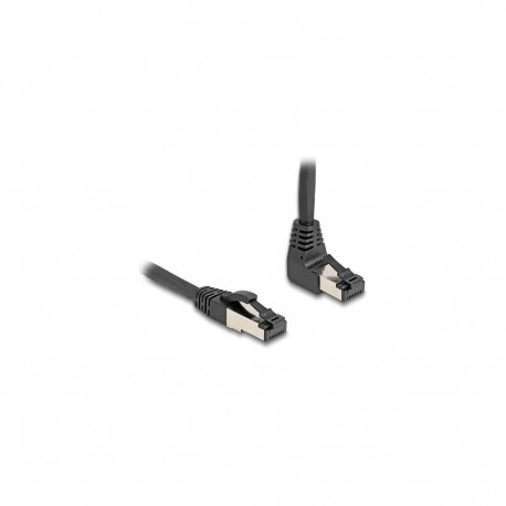 Delock RJ45 võrgukaabel Cat.8.1 S/FTP 90° ülespoole nurgaga / sirge 5 m must