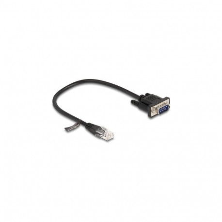 "Delock Kabel RJ45 Stecker zu Seriell RS-232 D-Sub 9 Stecker 30 cm schwarz"