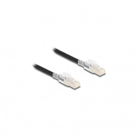 Delock RJ45 Cat.6A S/FTP võrgukaabel turvaklambrite komplektiga 1 m must