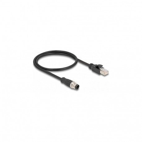 "Delock M12 Adapterkabel D-kodiert 4 Pin Stecker zu RJ45 Stecker 50 cm"