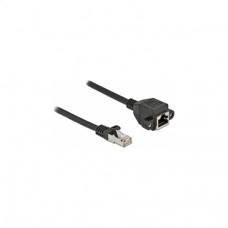 "Delock Netzwerk Verlängerungskabel S/FTP RJ45 Stecker zu RJ45 Buchse Cat.6A 3 m schwarz"