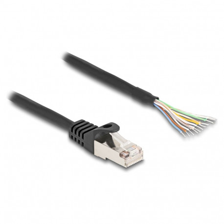 "Delock Kabel RJ50 Stecker zu offenen Kabelenden S/FTP 2 m schwarz"