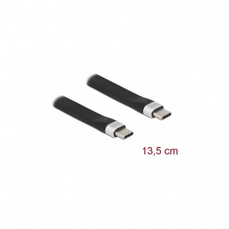 "Delock USB 10 Gbps FPC Flachbandkabel USB Type-C™ zu USB Type-C™ 13,5 cm PD 3 A E-Marker"