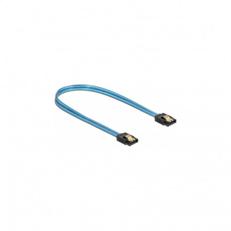 "Delock SATA 6 Gb/s Kabel UV Leuchteffekt blau 50 cm"