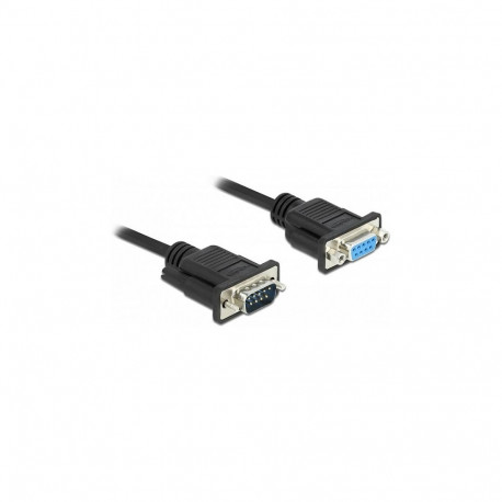 "Delock RS-232 Kabel Seriell D-Sub9 Stecker zu Buchse Nullmodem mit schmalem Steckergehäuse 1 m"