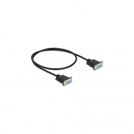 Delock RS-232 D-Sub9 emane-emane nullmodem-kaabel kitsa pistikukorpusega 0,5 m