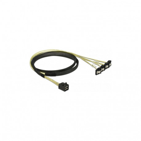 "Delock Kabel Mini SAS HD SFF-8643 > 4 x SATA 7 Pin gewinkelt 1 m"