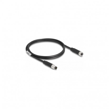 "Delock M8 A-kodiert 4 Pin Kabel Stecker zu Buchse PUR (TPU) 1 m"