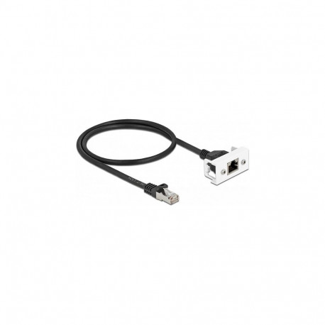 Delock võrgu pikenduskaabel Easy 45 moodulile S/FTP RJ45 pistik RJ45 pesa Cat.6A 50 cm must / valge