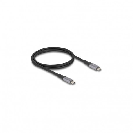 "Delock USB 40 Gbps Kabel USB Type-C™ Stecker zu Stecker PD 3.1 240 W E-Marker 1 m grau Metall"