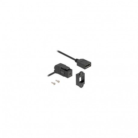 "Keystone Modul Mini DisplayPort Einbaubuchse zu DisplayPort Buchse 45° gewinkelt mit 30 cm Kabel 8K