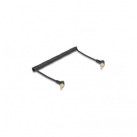 "Delock Spiralkabel 3,5 mm 3 Pin Klinkenstecker zu Klinkenstecker gewinkelt mit Schraubadapter zu 6,