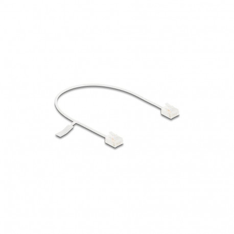 "Delock RJ45 Netzwerkkabel Cat.6 UTP Ultra Slim 0,3 m weiß mit kurzen Steckern"