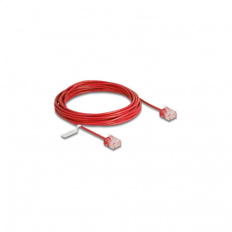 Delock RJ45 Cat.6 UTP Ultra Slim võrgukaabel, 5 m, punane, lühikeste pistikutega