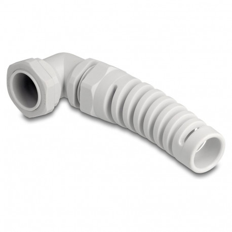 "Delock Kabelverschraubung mit Zugentlastung 90° gewinkelt PG21 grau"