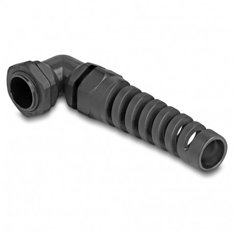 "Delock Kabelverschraubung mit Zugentlastung 90° gewinkelt PG16 schwarz"