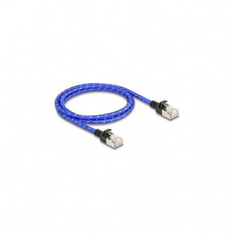 Delock RJ45 punutud ümbrisega võrgukaabel Cat.6A U/FTP Slim 1 m sinine