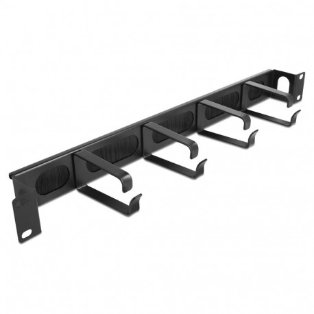 "Delock 19? Kabelmanagement Bürstenleiste mit 4 Bügeln und seitlicher Kabeldurchführung 1 HE schwarz