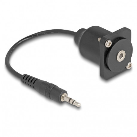 "Delock D-Typ Kabel 3,5 mm 3 Pin Klinkenstecker zu Buchse schwarz 20 cm"