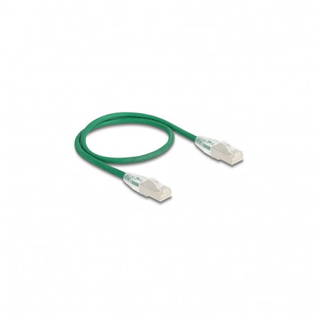 Delock RJ45 võrgukaabel Cat.6A pistik-pistik painutatud klambriga U/FTP Slim 0,5 m roheline