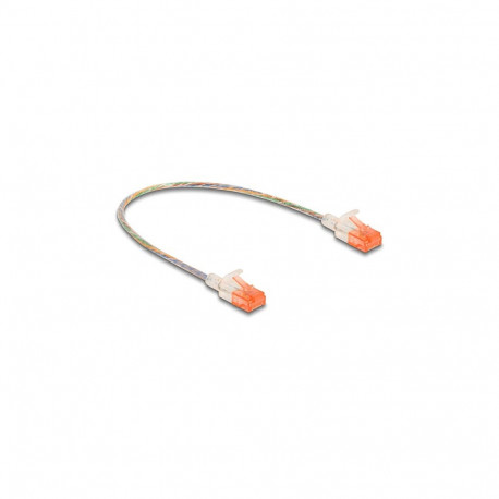"Delock RJ45 Netzwerkkabel Cat.6A U/UTP Slim 0,3 m transparent"