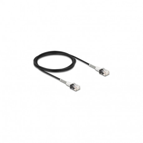 "Delock RJ45 Netzwerkkabel mit doppeltem Knickschutz Cat.6A UTP Slim 2 m schwarz"
