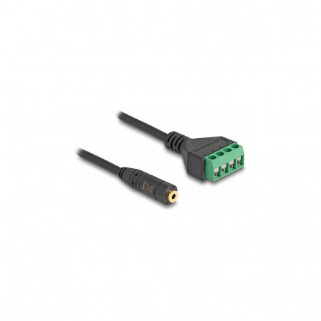 "Delock Kabel Klinkenstecker 3,5 mm 4 Pin zu Terminalblock Adapter 20 cm"